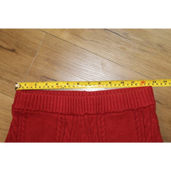 Lush Burnt Orange Cable Knit Mini Sweater Skirt | Women Small Thanksgiving Vibe - Picture 5 of 5